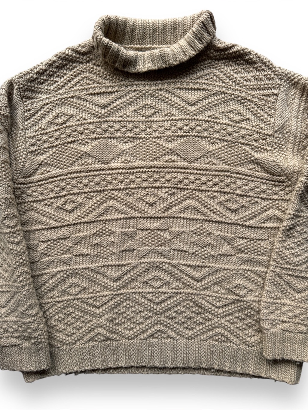 Vintage CC Filson Co Beige Wool Fisherman Sweater  Size Large
